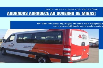 ANDRADAS É CONTEMPLADA COM R$ 285 MIL PARA A AQUISIÇÃO DE VAN ADAPTADA NO SETOR DE SAÚDE