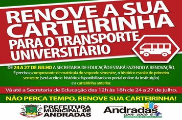 Prefeitura de Andradas realiza confecção de carteirinha para o segundo semestre
