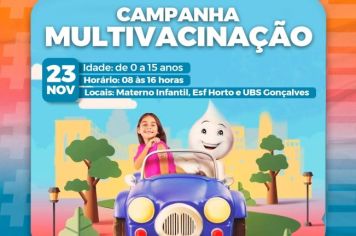 PREFEITURA DE ANDRADAS PROMOVE MULTIVACINAÇÃO NO SÁBADO, 23 DE NOVEMBRO