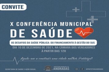 PREFEITURA DE ANDRADAS PROMOVE 10ª CONFERÊNCIA MUNICIPAL DE SAÚDE