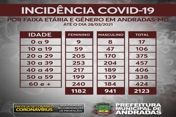 ESTATÍSTICAS COVID-19 EM ANDRADAS