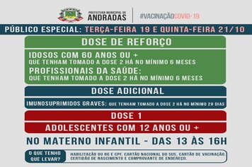 PREFEITURA DE ANDRADAS DÁ CONTINUIDADE NA VACINAÇÃO CONTRA A COVID-19 NA PRÓXIMA SEMANA