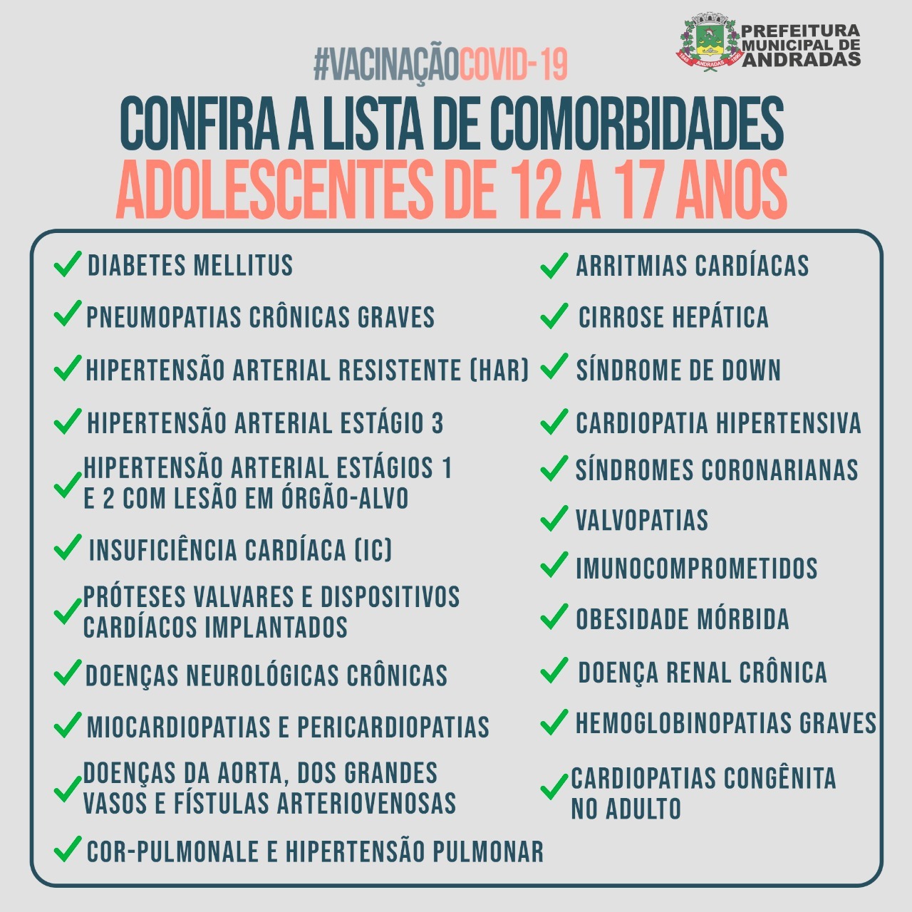 ADOLESCENTES DE 12 A 17 ANOS COM COMORBIDADES PODEM TOMAR A VACINA CONTRA A COVID NA PRÓXIMA TERÇA-FEIRA, 28 DE SETEMBRO