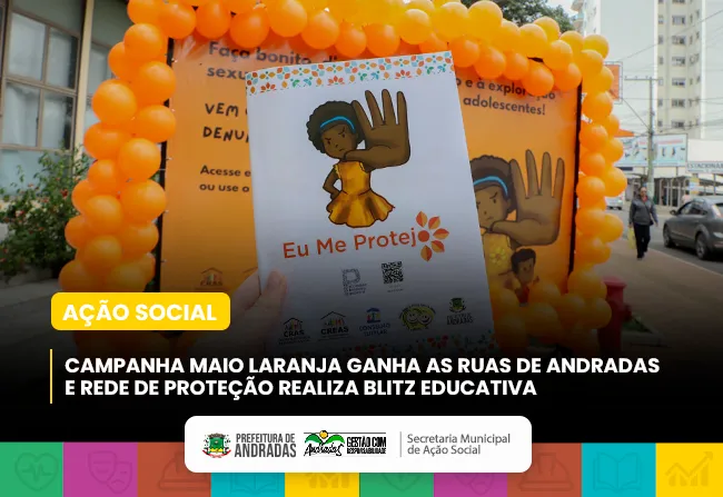 Maio Laranja: Blitz educativa mobiliza Andradas no combate ao abuso e à exploração sexual de crianças e adolescentes