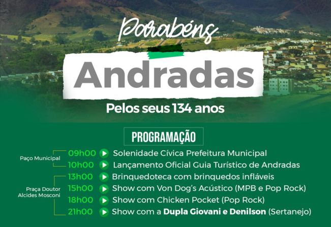 ANDRADAS COMEMORA 134 ANOS DE EMANCIPAÇÃO POLÍTICA