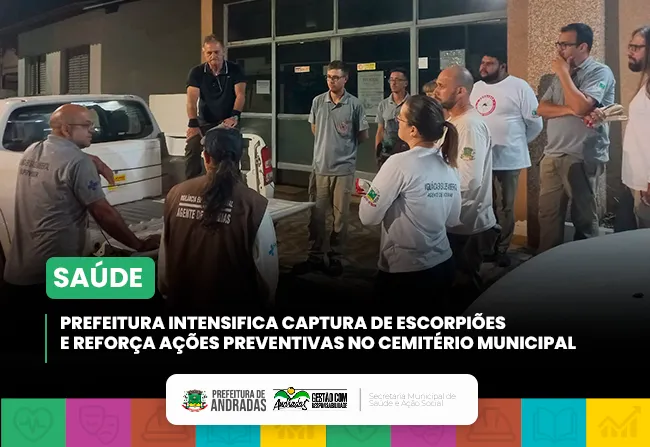 Prefeitura realiza ação de combate a escorpiões com capturas periódicas no Cemitério Municipal
