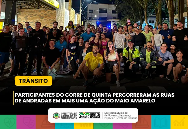 Corrida noturna movimenta Andradas com esporte e conscientização no trânsito