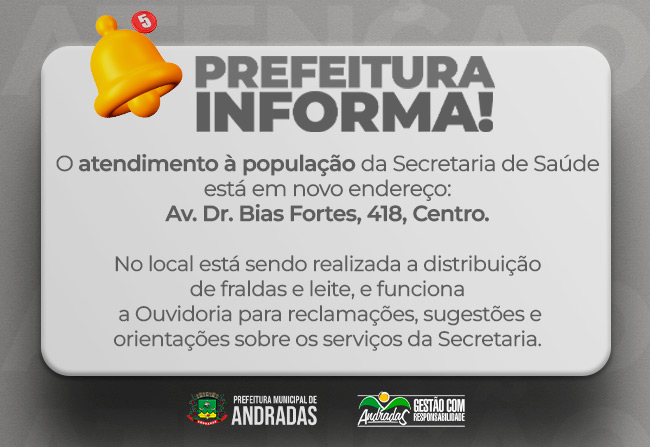 Secretaria de Saúde atende em novo endereço