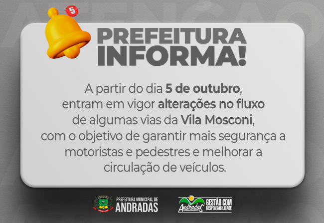 Prefeitura informa mudanças no trânsito na Vila Mosconi