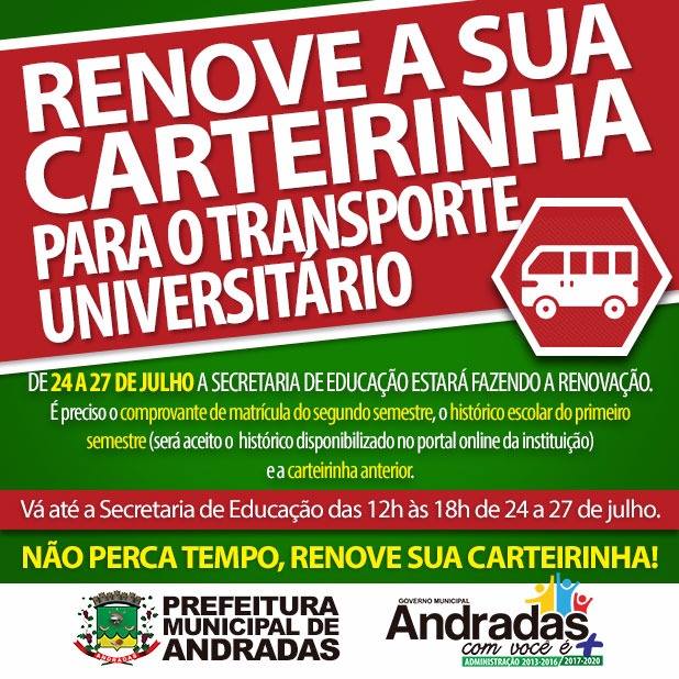 Prefeitura de Andradas realiza confecção de carteirinha para o segundo semestre