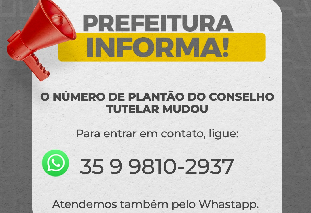Mudança de telefone do Conselho Tutelar