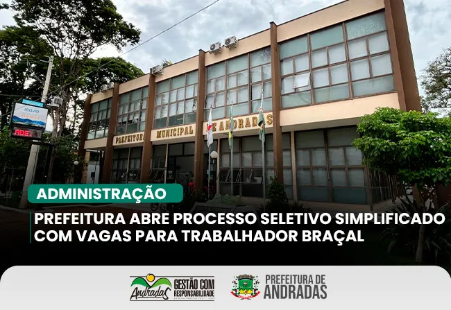 Processo seletivo simplificado abre vagas para trabalhador braçal
