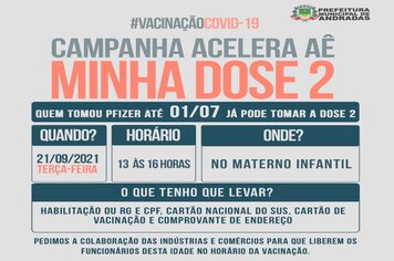 ATENÇÃO! SEGUNDA DOSE DA VACINA CONTRA A COVID!