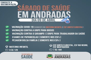 SAÚDE PROMOVE DIA D DA VACINAÇÃO NO PRÓXIMO SÁBADO, 09 DE ABRIL