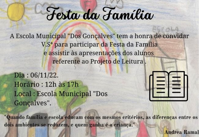 FESTA DA FAMÍLIA DA ESCOLA MUNICIPAL “DOS GONÇALVES”